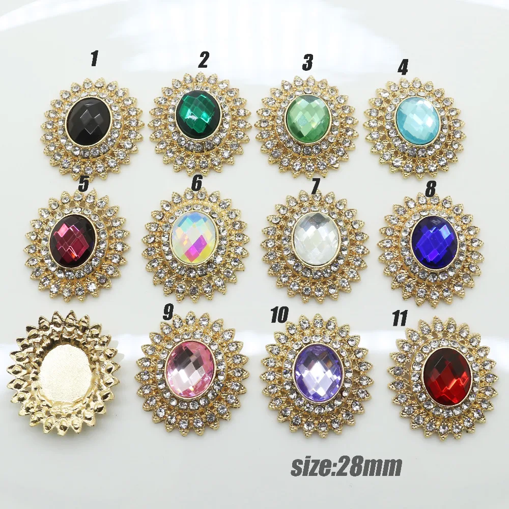 ZMASEY Fashion 10Pcs/Lot 25*28mm Glass Crystal buttons Handwork accessories shiny metal buttons DIY Wedding decoration
ZMASEY Fashion 10Pcs/Lot 25*28mm Glass Crystal buttons Handwork accessories shiny metal buttons DIY Wedding decoration