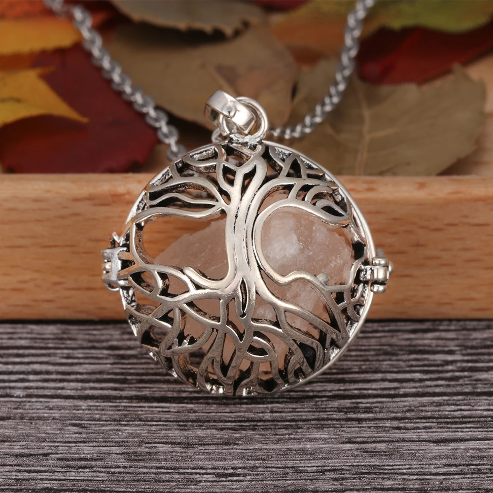 Natural Irregular Himalayan Translucent Pink Salt Crystal Healing Jewelry Necklace Tree of Life Locket Pendant Necklace
Natural Irregular Himalayan Translucent Pink Salt Crystal Healing Jewelry Necklace Tree of Life Locket Pendant Necklace