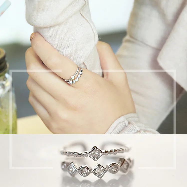 Korean Real 925 Sterling Silver Multilayer Crystal Rings for Women Fashion Wedding Rings Adjustable Ring sterling-silver-jewelry
Korean Real 925 Sterling Silver Multilayer Crystal Rings for Women Fashion Wedding Rings Adjustable Ring sterling-silver-jewelry