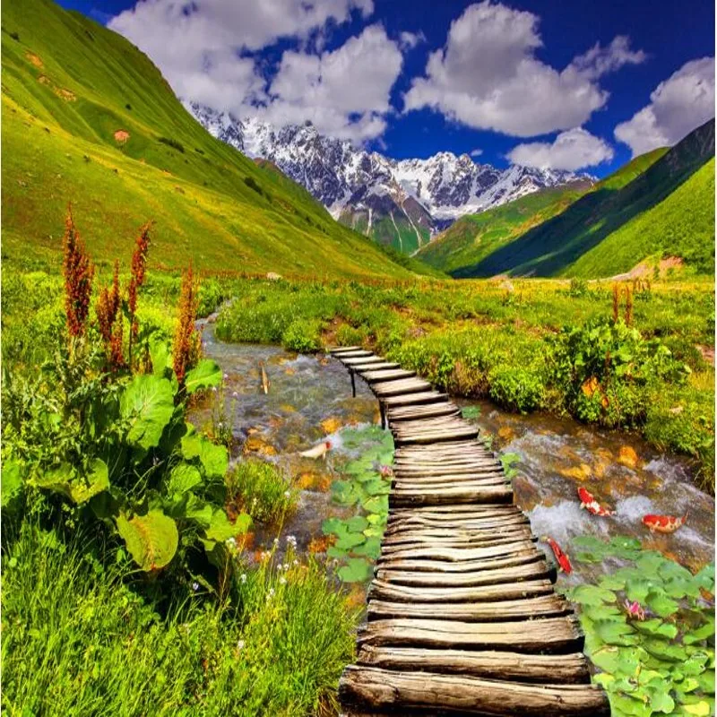 beibehang Custom large mural board bridge lotus carp mountain water stream 3D floor thickening wear pvc plastic film
beibehang Custom large mural board bridge lotus carp mountain water stream 3D floor thickening wear pvc plastic film