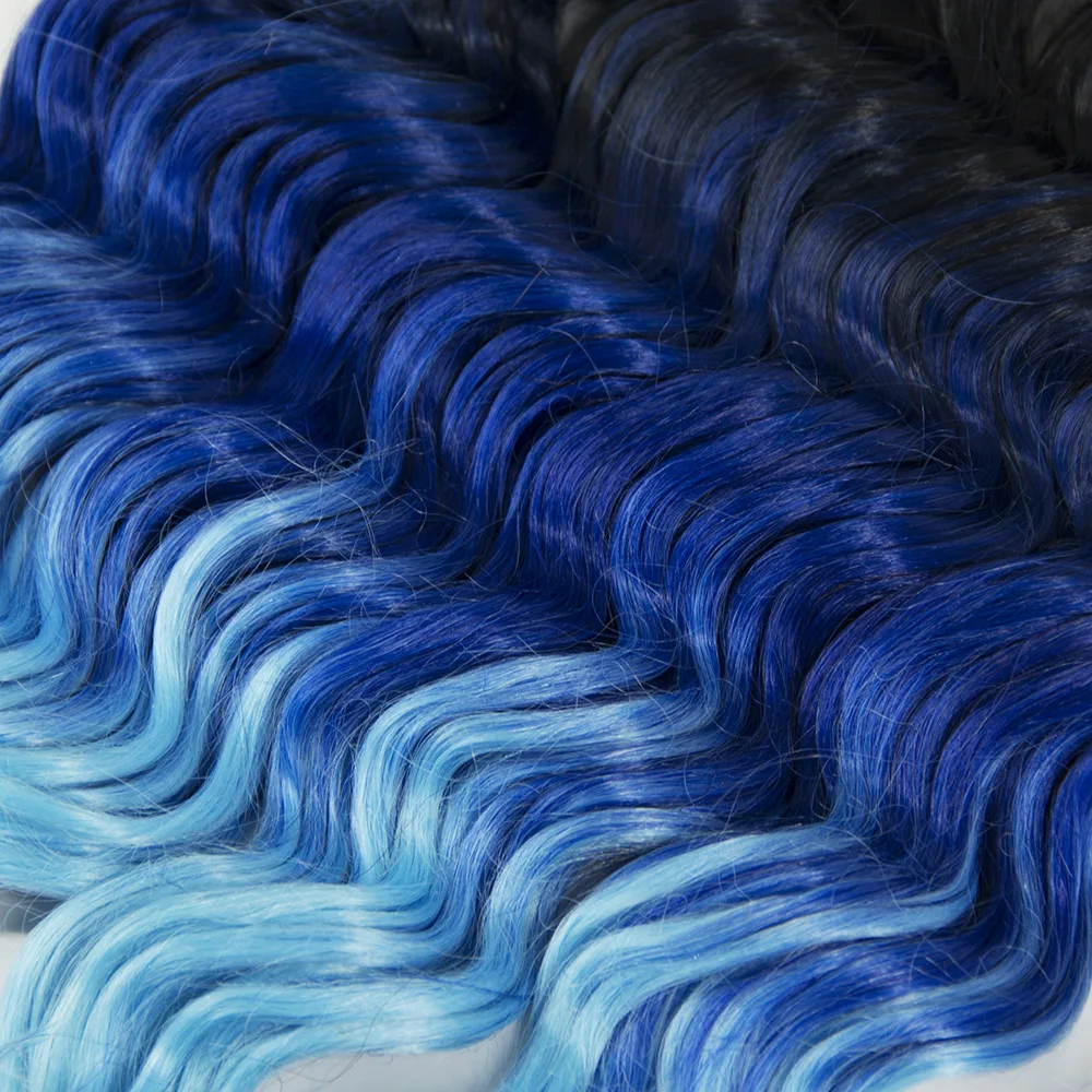 Deep wave black Ombre Crochet Braids Bulk Braiding Hair (26)