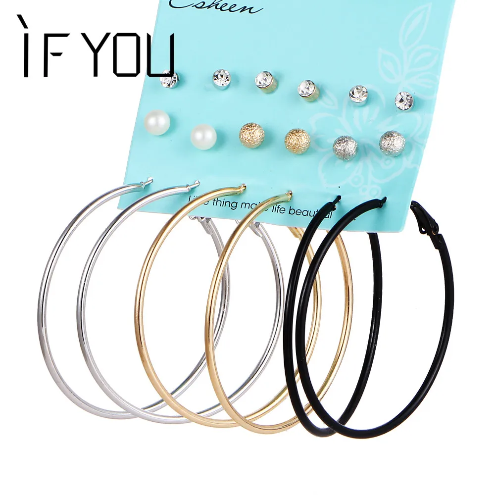 IF YOU Fashion Gold Color Punk Simulated Pearl Crystal Stud Earrings Set For Woman Brincos Cuff Earring Jewelry Gift 2017 NEW
IF YOU Fashion Gold Color Punk Simulated Pearl Crystal Stud Earrings Set For Woman Brincos Cuff Earring Jewelry Gift 2017 NEW