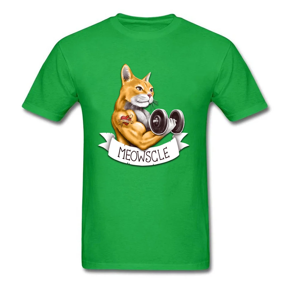 Meowscle Casual Labor Day All Cotton Round Collar Man Tops Shirts Casual Tops Tees Company Short Sleeve T Shirt Meowscle green