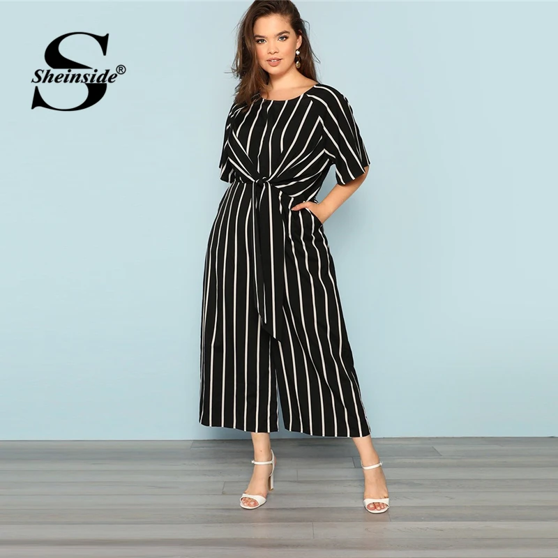 Sheinside Plus Size Elegant Vertical Stripe Print Jumpsuit 2019 Spring Raglan Sleeve Belted Jumpsuits Casual Wide Leg Jumpsuit
Sheinside Plus Size Elegant Vertical Stripe Print Jumpsuit 2019 Spring Raglan Sleeve Belted Jumpsuits Casual Wide Leg Jumpsuit