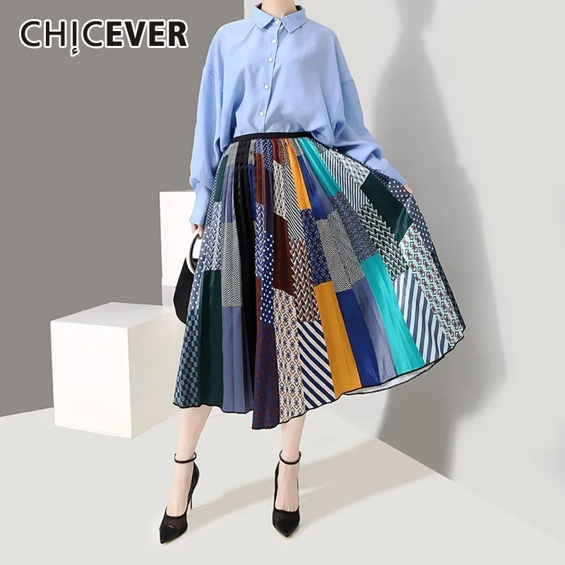 CHICEVER Summer Vintage Print Hit Color Women Skirt Elastic High Waist Loose Plus Size Mid Calf Pleated Female Skirts 2019 Tide
CHICEVER Summer Vintage Print Hit Color Women Skirt Elastic High Waist Loose Plus Size Mid Calf Pleated Female Skirts 2019 Tide