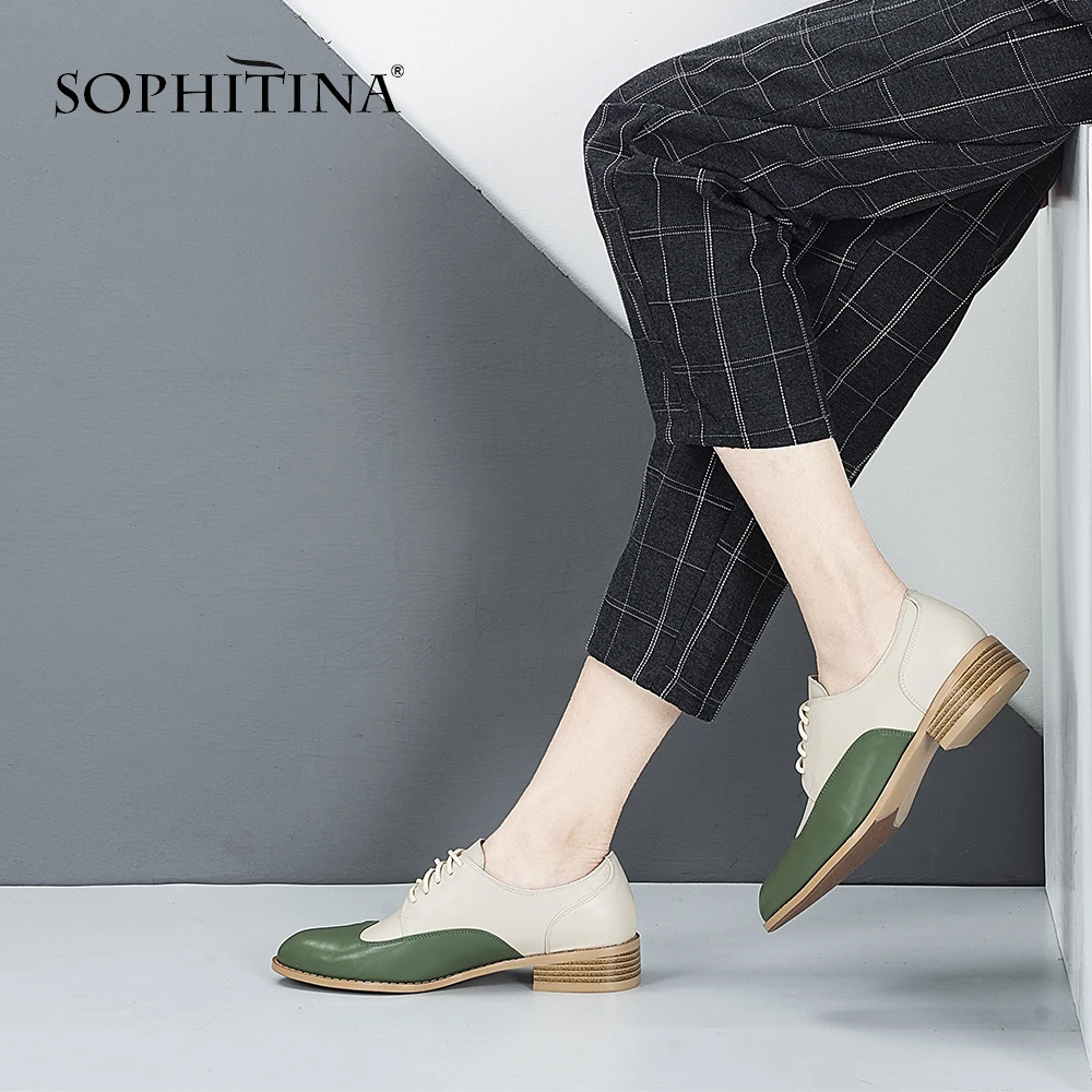 SOPHITINA Casual Women Brogue Shoes Quality Genuine Leather Fashion Mixed Colors Lace-up Ladies Shoes Elegant cozy Flats PO104
SOPHITINA Casual Women Brogue Shoes Quality Genuine Leather Fashion Mixed Colors Lace-up Ladies Shoes Elegant cozy Flats PO104