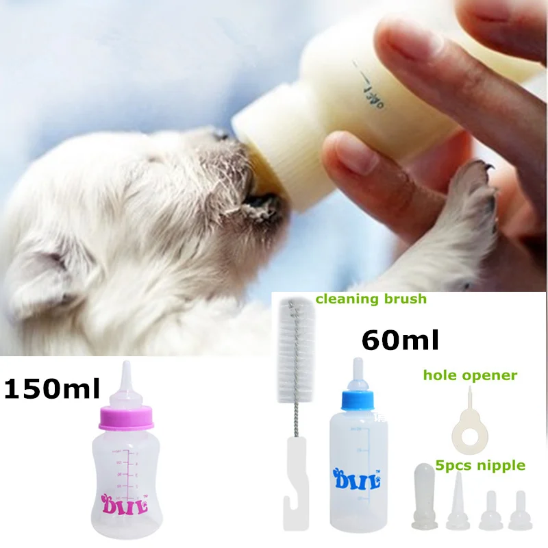 60/150ML Pet Dog Cat Feeding Milk Bottle Kitten Puppy Baby Nursing Water Milk Feeder with Cleaning Brush Dog Feeding Bottle
60/150ML Pet Dog Cat Feeding Milk Bottle Kitten Puppy Baby Nursing Water Milk Feeder with Cleaning Brush Dog Feeding Bottle