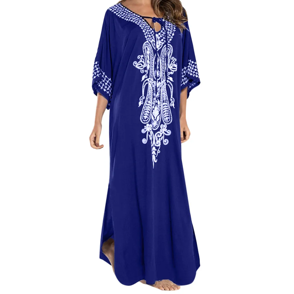 feitong Women Boho Lace Up V-Neck Batwing Sleeve Beach Dress Embroidery Maxi Dress robe soiree femmerobe ceremonie femme
feitong Women Boho Lace Up V-Neck Batwing Sleeve Beach Dress Embroidery Maxi Dress robe soiree femmerobe ceremonie femme