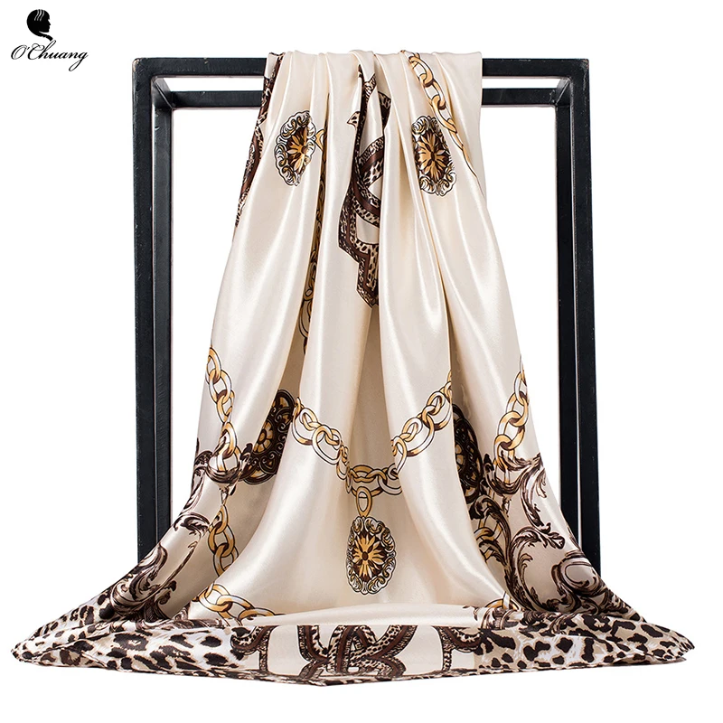 Silk Scarf Women Leopard Print Foulard Soie Wraps Luxury Brand Quality Female Satin Shawl Hijab Square Head Scarves 90cm
Silk Scarf Women Leopard Print Foulard Soie Wraps Luxury Brand Quality Female Satin Shawl Hijab Square Head Scarves 90cm