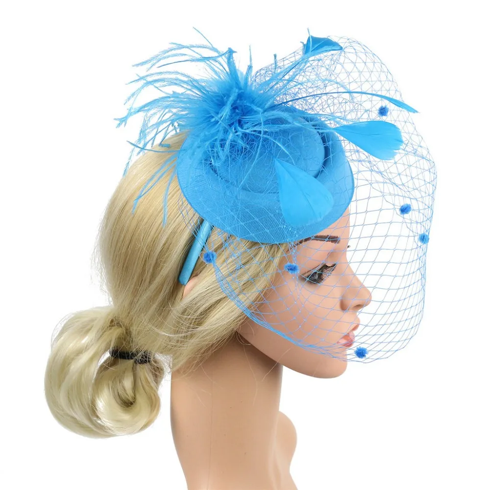 Women's Feather Fascinators Hat - Hair Pin Cocktail Headwear Pillbox Hat hairband for girls Fashion Accessories headwear # 7
Women's Feather Fascinators Hat - Hair Pin Cocktail Headwear Pillbox Hat hairband for girls Fashion Accessories headwear # 7