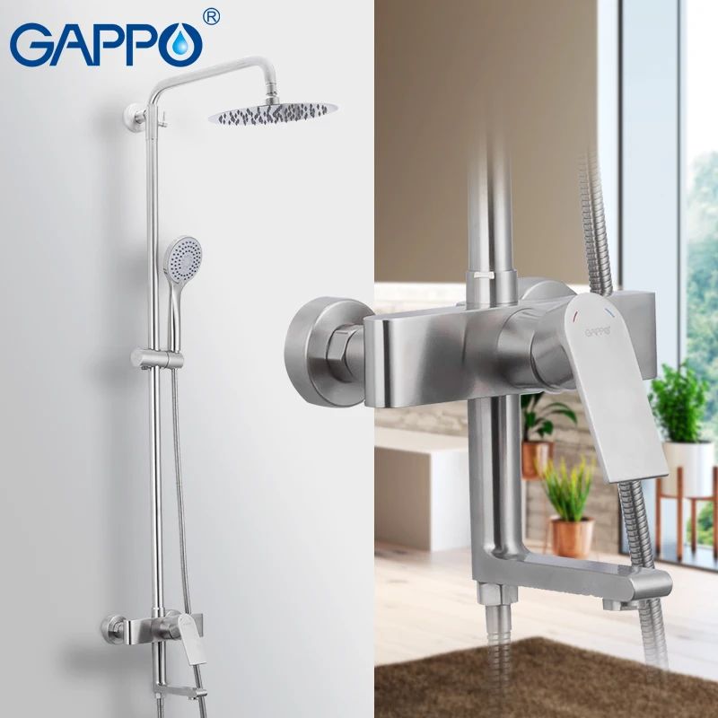 Фото GAPPO Shower faucets Rainfall Head Wall Mounted Faucet Single Handle Bathroom Mixers Waterfall Bathtub Spout | Обустройство дома