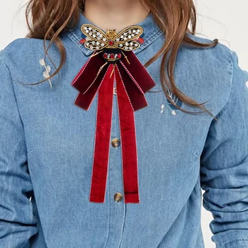 ZHINI New Arrival Vintage Ribbon Big Bow Brooches Pins With Bee For Women Butterfly Bow Brooch Tie Clothing Accessory Wholesale
ZHINI New Arrival Vintage Ribbon Big Bow Brooches Pins With Bee For Women Butterfly Bow Brooch Tie Clothing Accessory Wholesale
