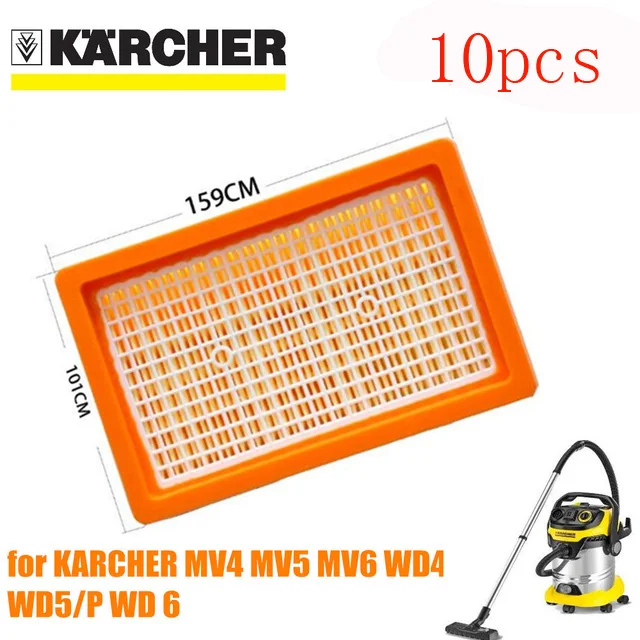 New Flat-Pleated 10pcs Filter for KARCHER MV4 MV5 MV6 WD4 WD5 WD6 Wet and Dry Vacuum Cleaner Parts #2.863-005.0 HEPA Filters
New Flat-Pleated 10pcs Filter for KARCHER MV4 MV5 MV6 WD4 WD5 WD6 Wet and Dry Vacuum Cleaner Parts #2.863-005.0 HEPA Filters