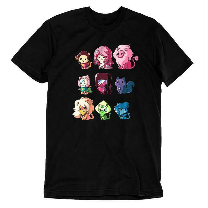 Garnet Amethyst Pearl Rose Quartz Kitten Steven Universe Funny Black T-Shirt Hip-hop Tee Shirt
Garnet Amethyst Pearl Rose Quartz Kitten Steven Universe Funny Black T-Shirt Hip-hop Tee Shirt