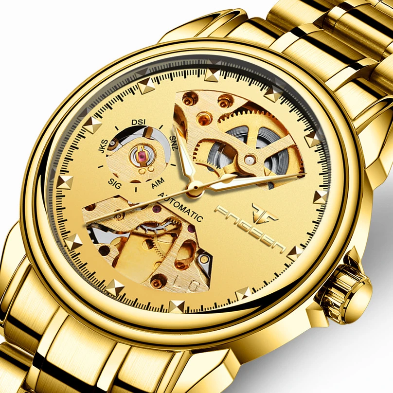 5Bar Waterproof Business men's watch Fashion Men Automatic Mechanical Watches Skeleton Design Full Steel Male Clock Montre homme
5Bar Waterproof Business men's watch Fashion Men Automatic Mechanical Watches Skeleton Design Full Steel Male Clock Montre homme