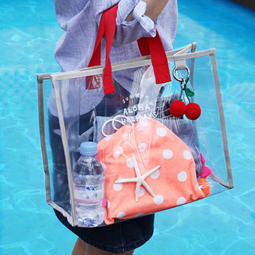 Transparent Pvc Jelly Beach Bag Women Handbags Clear Large Capacity Shoulder Bag Swimsuit Collect Bag Portable Waterproof Tote
Transparent Pvc Jelly Beach Bag Women Handbags Clear Large Capacity Shoulder Bag Swimsuit Collect Bag Portable Waterproof Tote