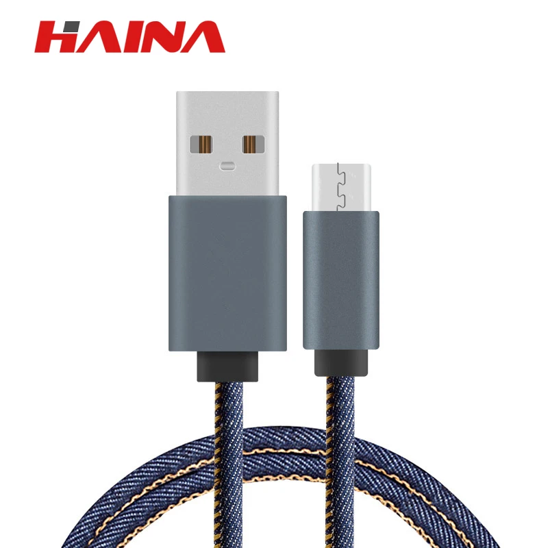 Usb-кабель для зарядки данных ковбойский плетеный провод металлический штекер Micro