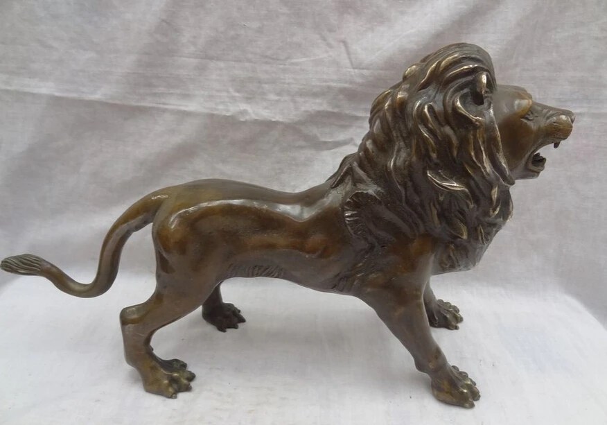 S5279 16" Chinese Bronze Animals China Carved Wealth Foo Fu Dog Lion Statue Sculpture D0318
S5279 16" Chinese Bronze Animals China Carved Wealth Foo Fu Dog Lion Statue Sculpture D0318