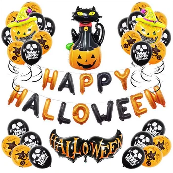 Happy Halloween Balloons Set Pumpkin Cat Bat Horror Halloween Decoration Eye Charm Foil Balloons Banner Halloween Party Supplies
Happy Halloween Balloons Set Pumpkin Cat Bat Horror Halloween Decoration Eye Charm Foil Balloons Banner Halloween Party Supplies