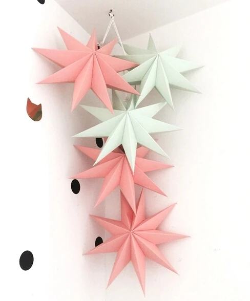 5pcs Folded Paper Star Lanterns Set 3D Hanging Paper Stars for Wedding Birthday Showers Home Evening Party Windows Daily Decor
5pcs Folded Paper Star Lanterns Set 3D Hanging Paper Stars for Wedding Birthday Showers Home Evening Party Windows Daily Decor