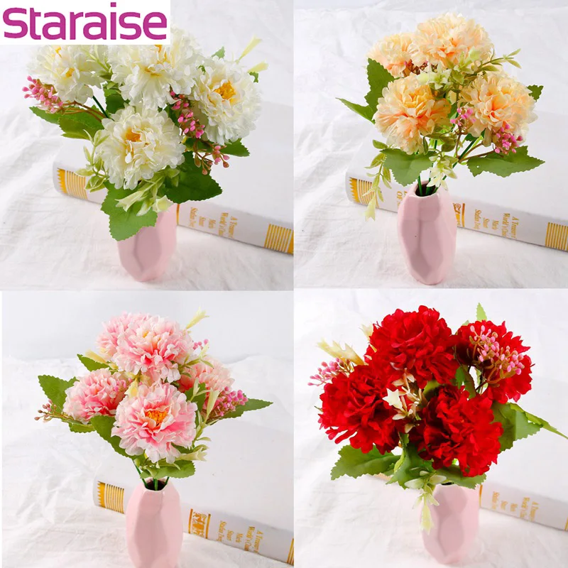 Staraise 5 Heads Artificial Flowers Ball Bunch Fake Flowers Silk DIY Home Wedding Decor Faux Flower Wedding Decor Table Bouquet
Staraise 5 Heads Artificial Flowers Ball Bunch Fake Flowers Silk DIY Home Wedding Decor Faux Flower Wedding Decor Table Bouquet