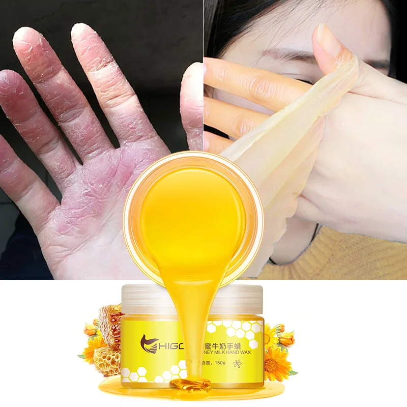 Higo 150g Milk Honey Paraffin Wax For Hands Moisturizing Whitening Skin Care Exfoliating Calluses Hand Mask Hand Cream 
Higo 150g Milk Honey Paraffin Wax For Hands Moisturizing Whitening Skin Care Exfoliating Calluses Hand Mask Hand Cream