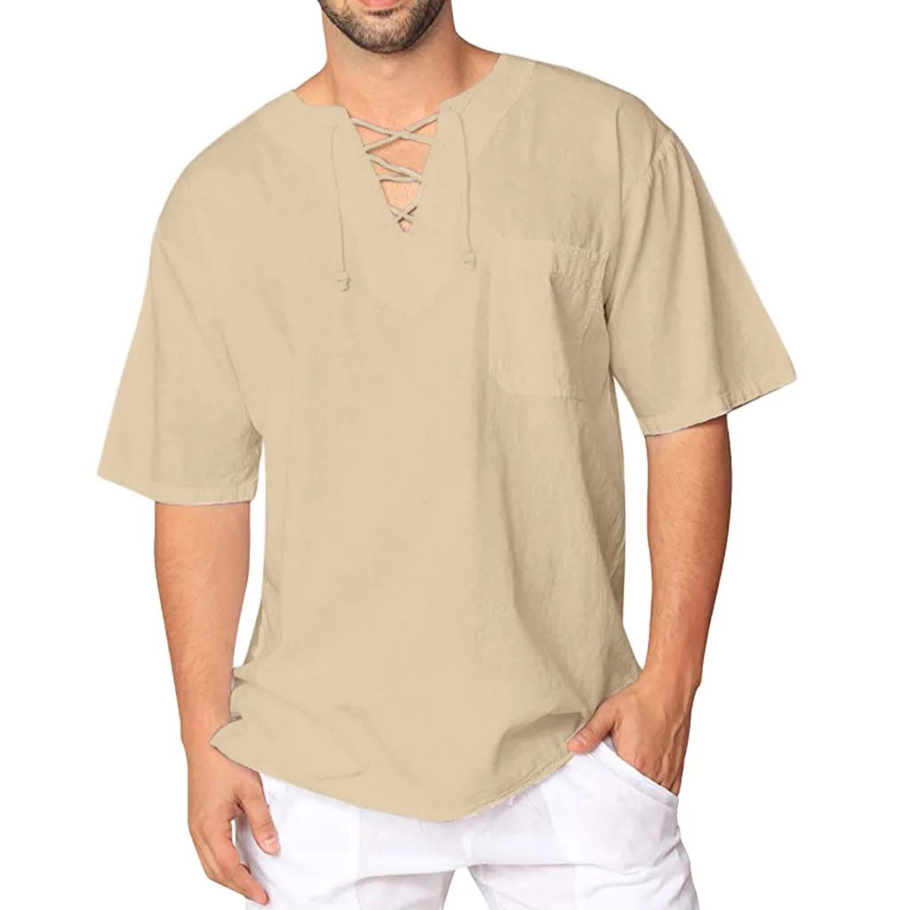 Men Casual Short Sleeve Cotton Linen White Shirts Fashions Male Loose Button-up V neck Shirts Camisa Social Masculina 3XL
Men Casual Short Sleeve Cotton Linen White Shirts Fashions Male Loose Button-up V neck Shirts Camisa Social Masculina 3XL