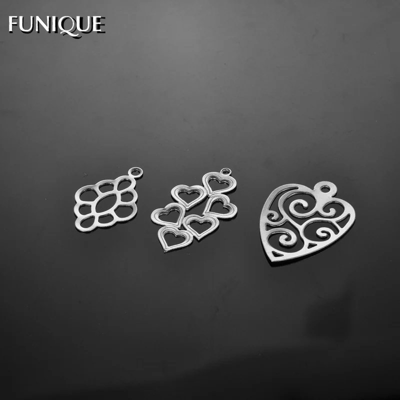 FUNIQUE Charms jewelry 10PCs Silver Tone Stainless Steel Pendant Hollow Flower Heart Necklace Pendants For Making Jewelry
FUNIQUE Charms jewelry 10PCs Silver Tone Stainless Steel Pendant Hollow Flower Heart Necklace Pendants For Making Jewelry