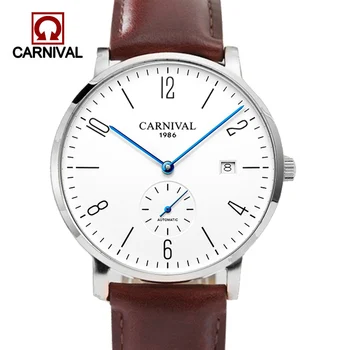 Carnival Automatic Watch Men Stainless Steel Business Wrist Watch Calkskin Leather Fashion Casual Dive 30M Auto Date Clock Male
Carnival Automatic Watch Men Stainless Steel Business Wrist Watch Calkskin Leather Fashion Casual Dive 30M Auto Date Clock Male