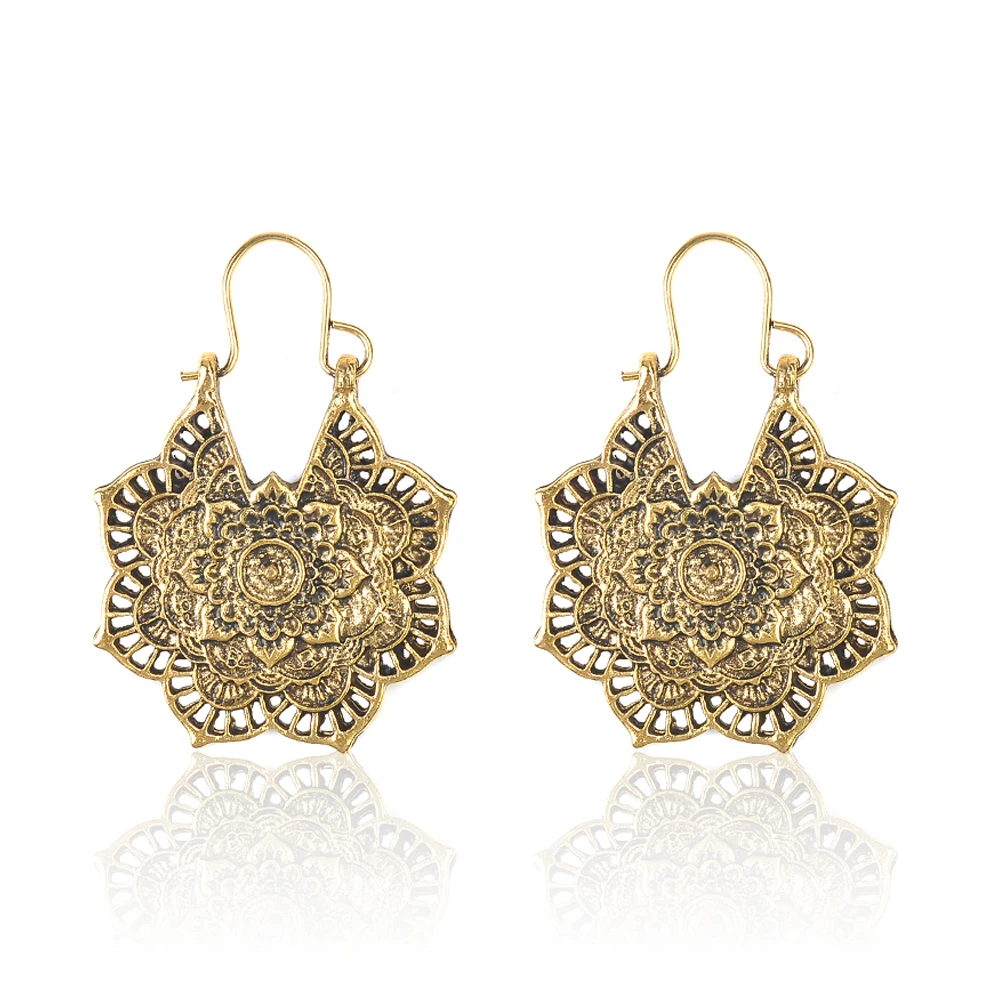 Antique silver Gypsy Indian Tribal Ethnic Hoop Dangle Mandala Openwork flowers Earrings Bohemia jewelry Basket buckle earring
Antique silver Gypsy Indian Tribal Ethnic Hoop Dangle Mandala Openwork flowers Earrings Bohemia jewelry Basket buckle earring