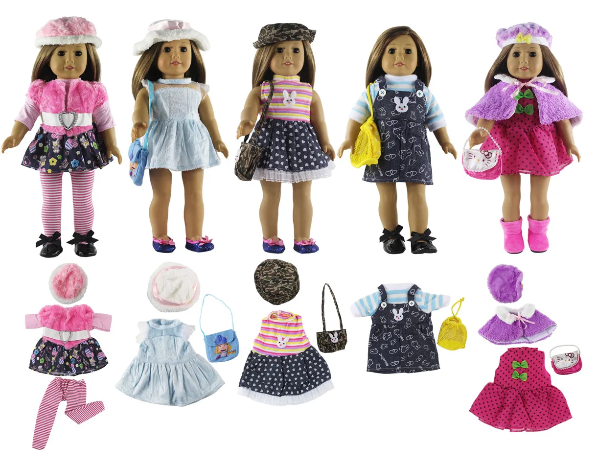 Lot 5 Set Fashion Style Clothing Doll Clothes+4 hats+4 bags+one pairs tights for 18 inch doll clothes american doll accessories
Lot 5 Set Fashion Style Clothing Doll Clothes+4 hats+4 bags+one pairs tights for 18 inch doll clothes american doll accessories