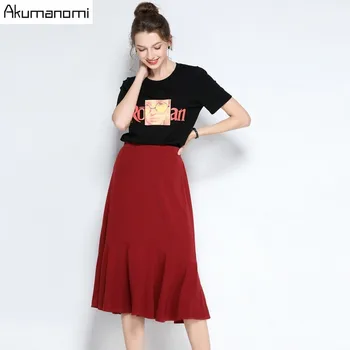 2 Piece Set Women 2019 Plus Size Summer O-Neck Short Sleeve Appliques Tshirt Solid Red Skirt Suits Twe Piece Set Free Shipping
2 Piece Set Women 2019 Plus Size Summer O-Neck Short Sleeve Appliques Tshirt Solid Red Skirt Suits Twe Piece Set Free Shipping