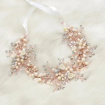 Handmade Romantic Rose Gold Hair Band Pearl Ribbon Wedding Headbands Bridal Pageant Head Pieces For Women Tiaras Jewelry
Handmade Romantic Rose Gold Hair Band Pearl Ribbon Wedding Headbands Bridal Pageant Head Pieces For Women Tiaras Jewelry