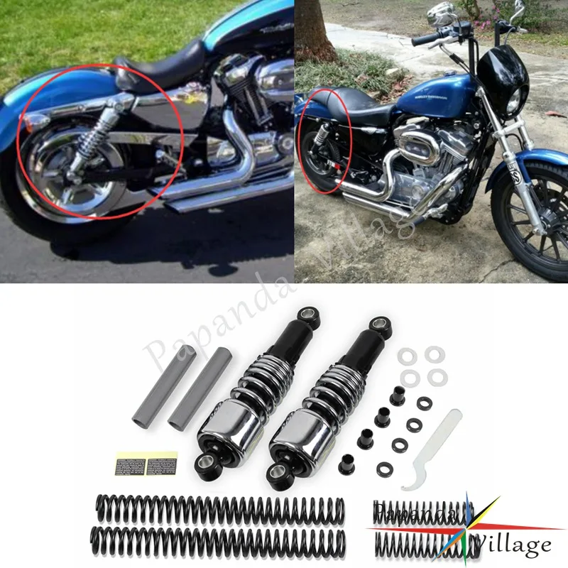 Papanda Steel Chrome Front Rear Shock Absorbers Lowering Slammer Kit for Harley Touring FLT FLHT FLTR Road King
Papanda Steel Chrome Front Rear Shock Absorbers Lowering Slammer Kit for Harley Touring FLT FLHT FLTR Road King