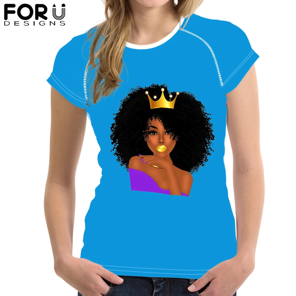 FORUDESIGNS African Girl Art Printing T-Shirt for Women Summer Cool Short Sleeve Tee Tops Female Casual Tshirt
FORUDESIGNS African Girl Art Printing T-Shirt for Women Summer Cool Short Sleeve Tee Tops Female Casual Tshirt