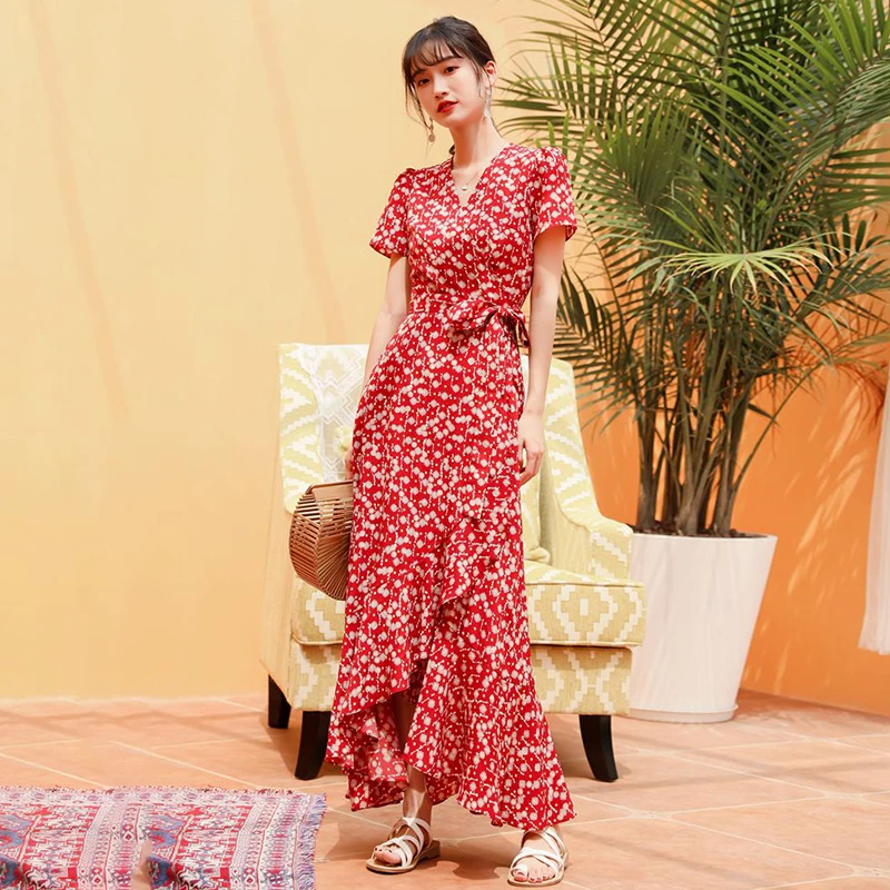 LANMREM 2019 Summer Dress For Women Vacation Style Short Sleeve V Collar Bandage Waist Retro Print Chiffon Ruffles Clothes YG794
LANMREM 2019 Summer Dress For Women Vacation Style Short Sleeve V Collar Bandage Waist Retro Print Chiffon Ruffles Clothes YG794