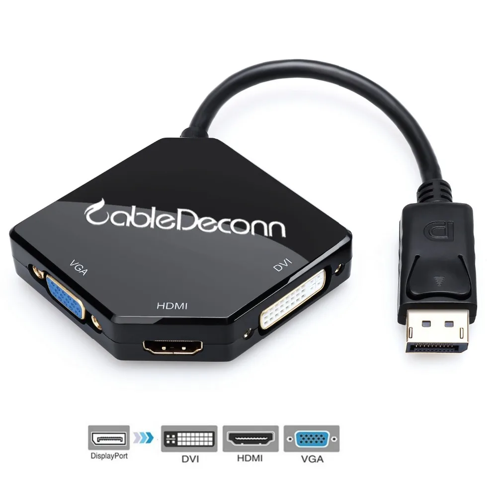 Thunderbolt DP DisplayPort HDMI VGA DVI 3 в 1 кабель преобразователя проектор для ПК монитора