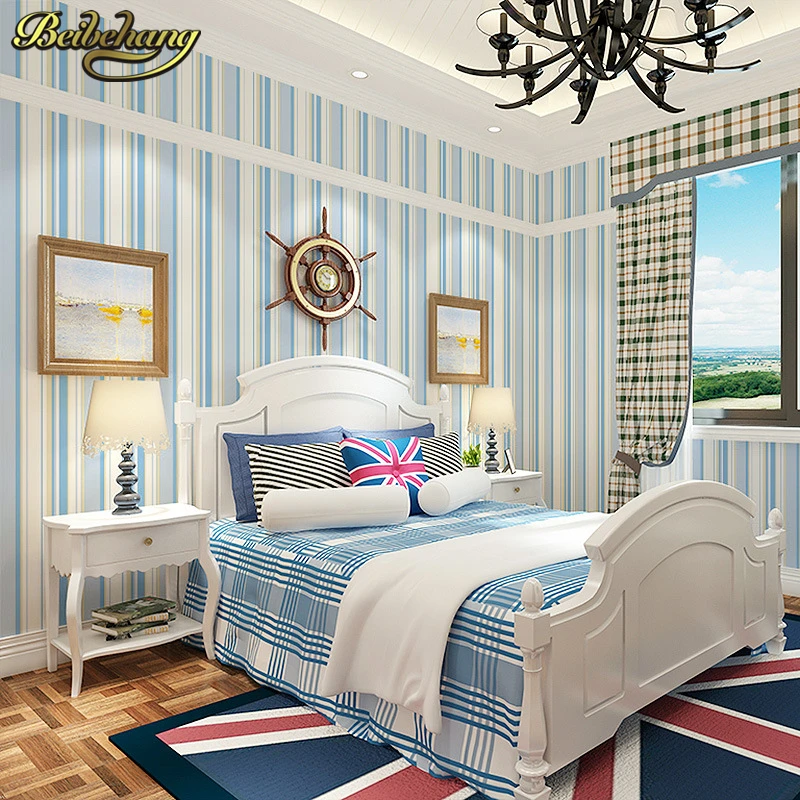 Mediterranean blue vertical stripes non woven wallpaper for living room bedroom TV background wall paper roll wallpaper-3d
Mediterranean blue vertical stripes non woven wallpaper for living room bedroom TV background wall paper roll wallpaper-3d