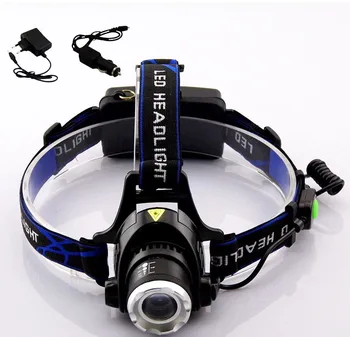 

Xml T6 Led 2000 Lumens Headlamp Waterproof Head Torch Light + Car charger EU/US/AU Plug charger Lampe Frontale Flashlights