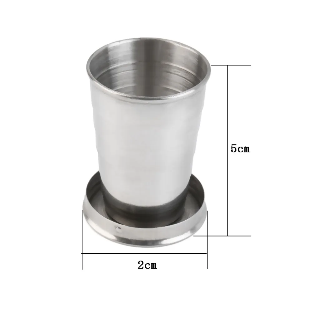 High Quality 60ml Stainless Steel Portable Outdoor Travel Camping Folding Collapsible Cup New
High Quality 60ml Stainless Steel Portable Outdoor Travel Camping Folding Collapsible Cup New