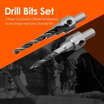 2 pcs/set 3 Steps Countersink Drill Bit Pilot Drill Bits Set Reamer Screw Hinge Hole Saw Chamfer 4-6 5-7mm steps 8mm Shank
2 pcs/set 3 Steps Countersink Drill Bit Pilot Drill Bits Set Reamer Screw Hinge Hole Saw Chamfer 4-6 5-7mm steps 8mm Shank