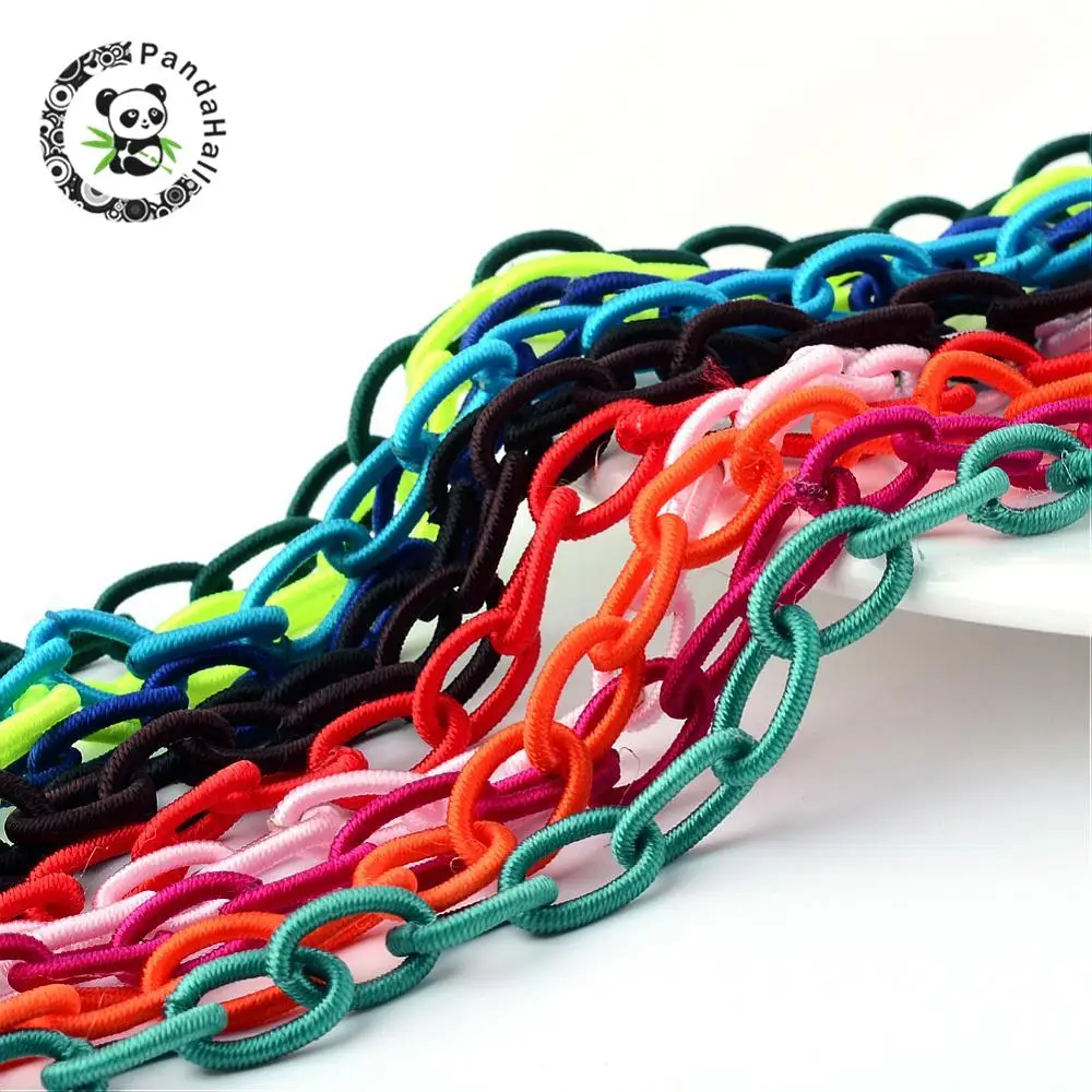 Handmade Nylon Cross Chains Loop, Oval, Mixed Color, 12~14x7~10x2mm; about 95cm/strand, 37.4"
Handmade Nylon Cross Chains Loop, Oval, Mixed Color, 12~14x7~10x2mm; about 95cm/strand, 37.4"