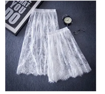 Women Sexy All-match Black White Lace Gauze Skirt Fashion Solid Casual Translucent A-Line Mesh Tulle Skirt Hollow Out Skirts
Women Sexy All-match Black White Lace Gauze Skirt Fashion Solid Casual Translucent A-Line Mesh Tulle Skirt Hollow Out Skirts