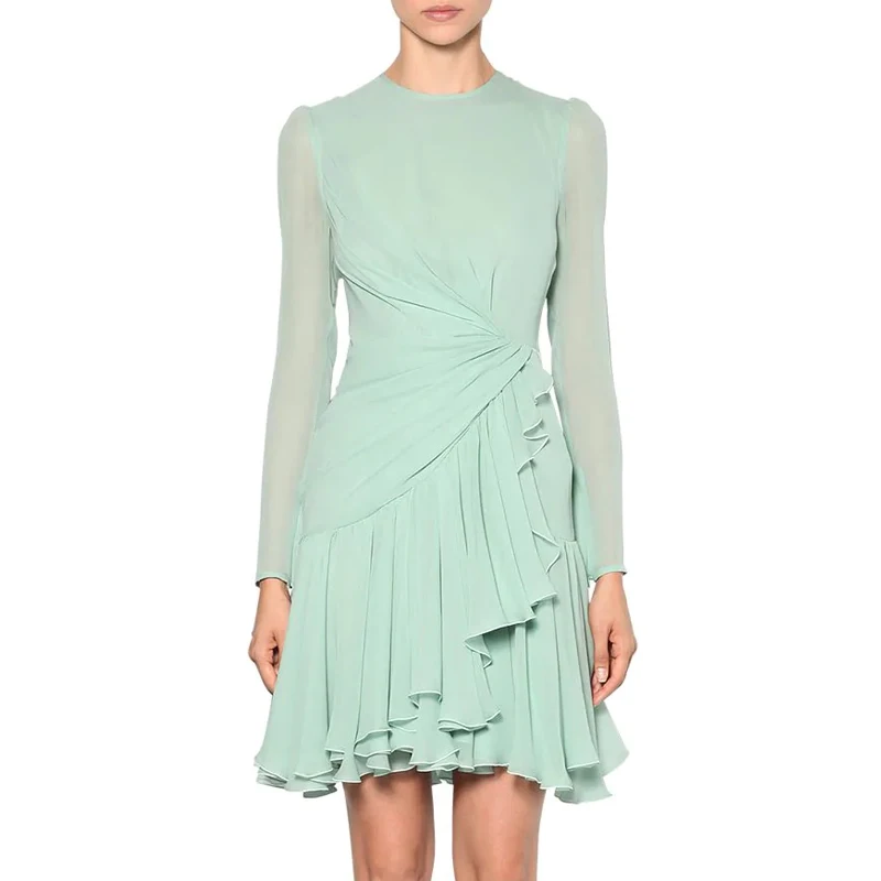Luxury Designer Runway Dress Women Elegant Long Sleeve Solid Chiffon Ruffle Ladies Fashion Slim A-line Dresses Femme 2019 Spring
Luxury Designer Runway Dress Women Elegant Long Sleeve Solid Chiffon Ruffle Ladies Fashion Slim A-line Dresses Femme 2019 Spring