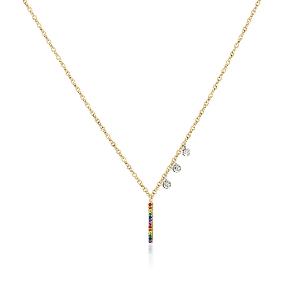 rainbow bar round bezel cz dot charm Fashion trendy women lady jewelry statement charming necklace
rainbow bar round bezel cz dot charm Fashion trendy women lady jewelry statement charming necklace