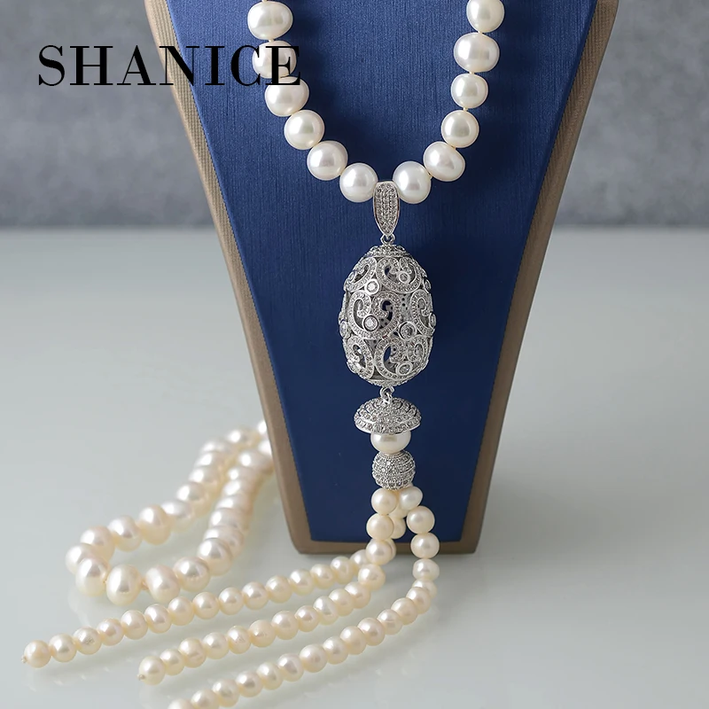 SHANICE High Quality Handmade Natural Freshwater Pearl Long Necklace With CZ Tassel Pendant For Women Pearls Jewelry
SHANICE High Quality Handmade Natural Freshwater Pearl Long Necklace With CZ Tassel Pendant For Women Pearls Jewelry