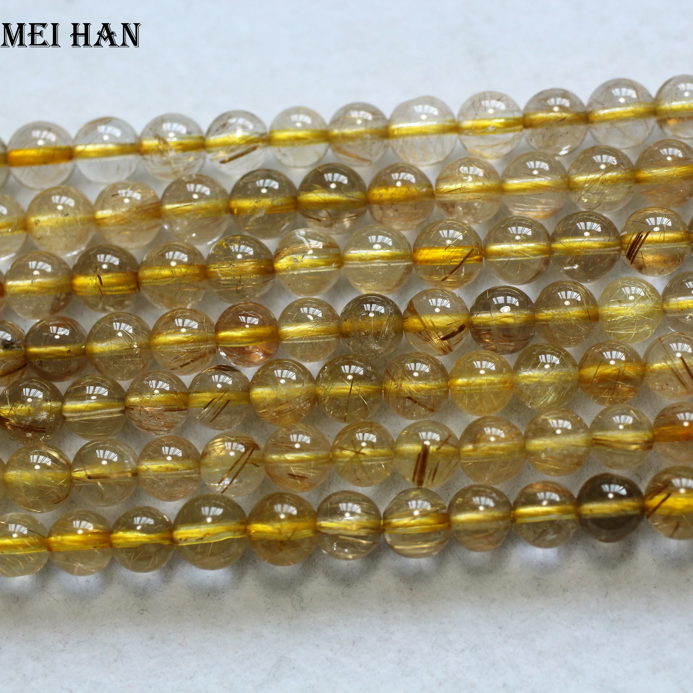 Meihan Free shipping (62pcs/22g/set) natural 6-6.5mm gold rutilated quartz round loose beads for jewelry making design
Meihan Free shipping (62pcs/22g/set) natural 6-6.5mm gold rutilated quartz round loose beads for jewelry making design