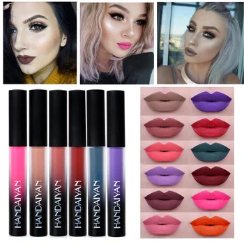 

HANDAIYAN 12 Colors Matte Liquid Lipstick Lip Pen Purple Green Long Lasting Lipgloss Lip Balm Lips Makeup Cosmetic Lipsticks
