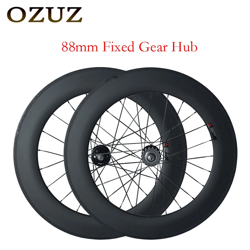 OZUZ 88mm track bike wheels 23mm wide 3k matte flip flop fixed gear clincher tubular 700c carbon wheels 474 cnspoke tax included
OZUZ 88mm track bike wheels 23mm wide 3k matte flip flop fixed gear clincher tubular 700c carbon wheels 474 cnspoke tax included