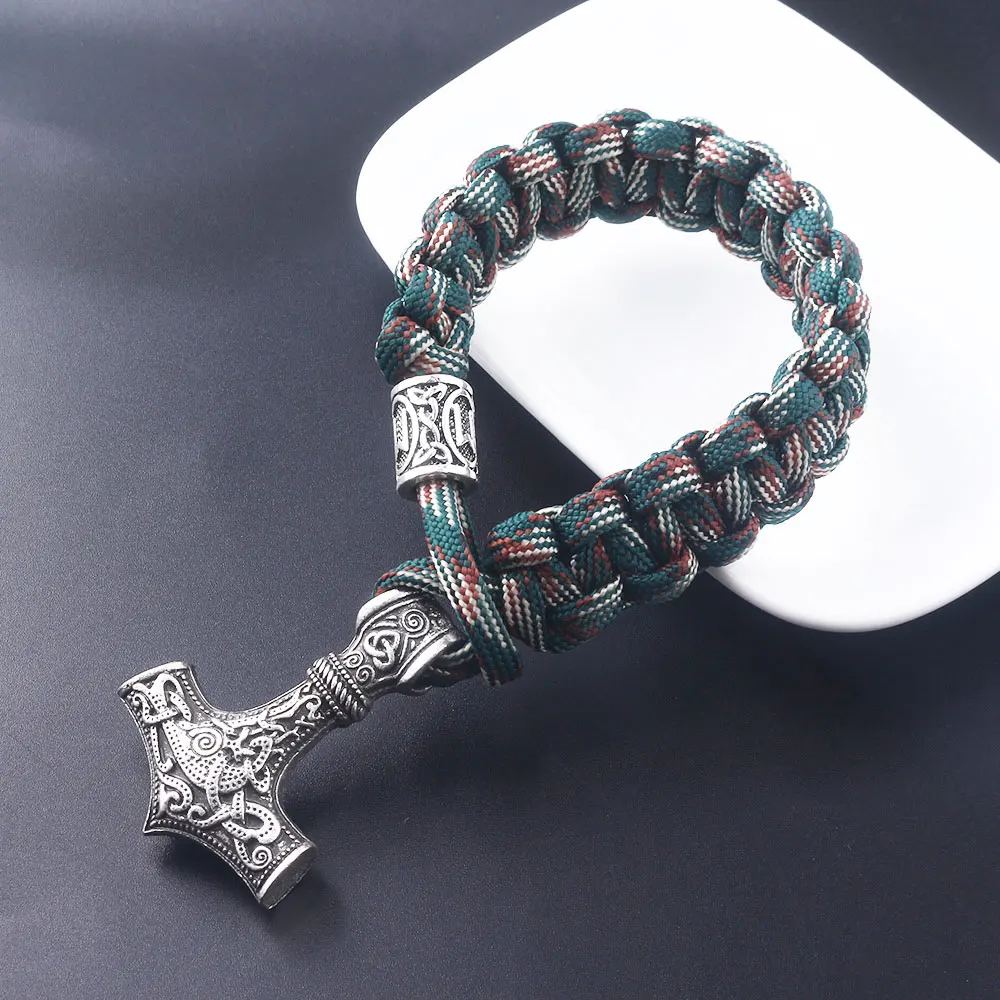 Punk Style Norse Viking Bracelet Thor Hammer Mjolnir Runes Beads Handmade Bangles Bracelets for Men Personalized Jewelry Gift
Punk Style Norse Viking Bracelet Thor Hammer Mjolnir Runes Beads Handmade Bangles Bracelets for Men Personalized Jewelry Gift